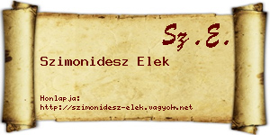 Szimonidesz Elek névjegykártya